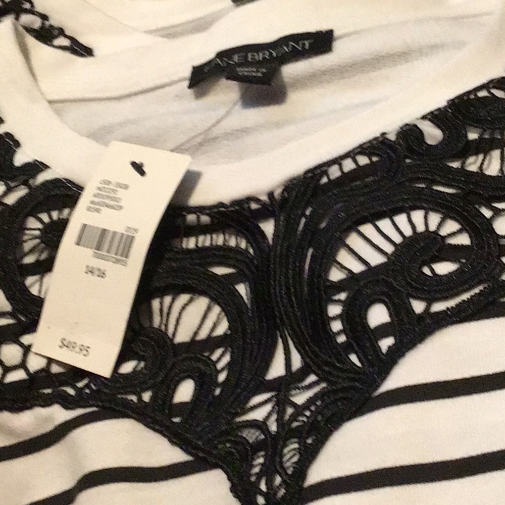 LOWEST 🌺 NWT LANE BRYANT Sz14/16 or 18/20 STRIPE SWEATSHIRT TOP - Picture 10 of 13